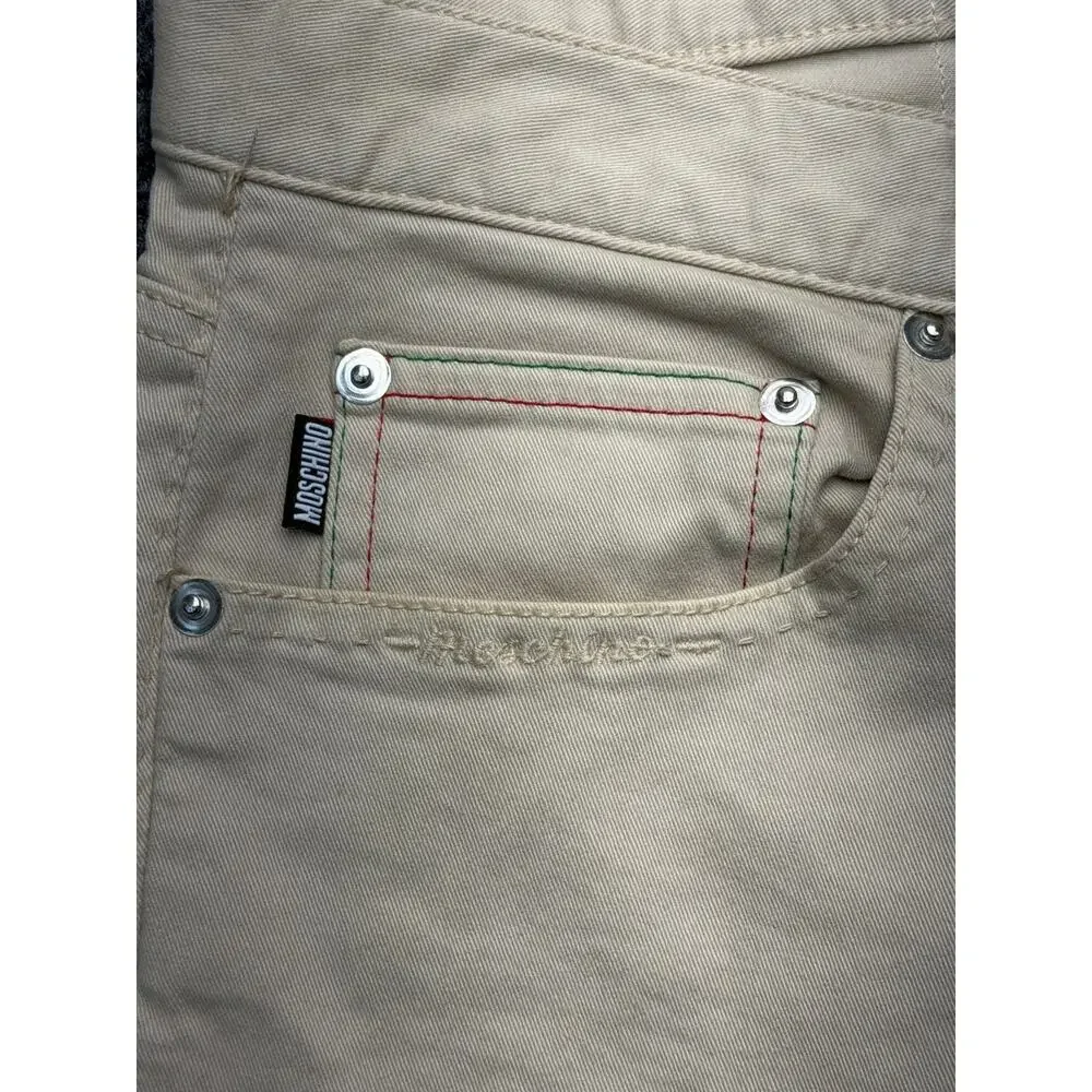 Moschino 30 Years Mens Jeans IT 48 US 32 Beige Slim Fit Stretch NWT NEW